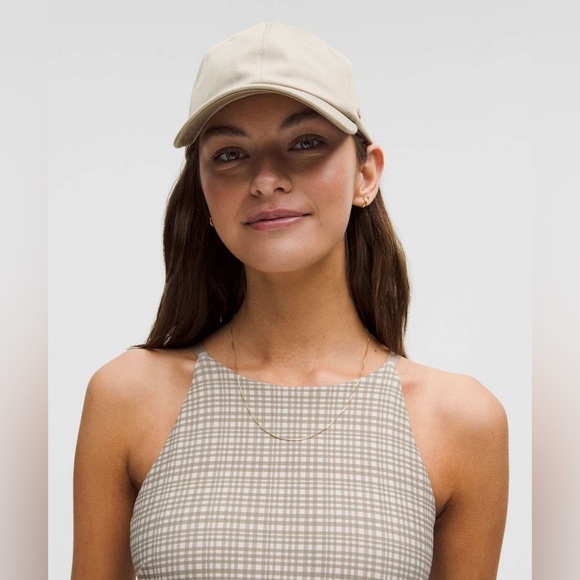 🆕🤎 Lululemon Align High Neck Dress - Glow Grid Light Ivory Multi - Picture 4 of 5